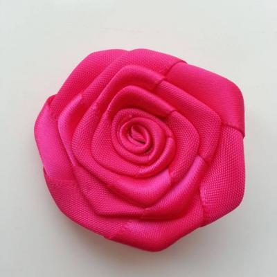 Fleur de satin plate  50mm rose fuchsia