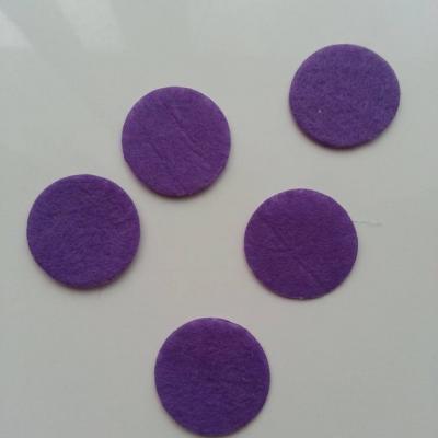 Lot de 5 ronds de feutrine  de couleur 30mm violet