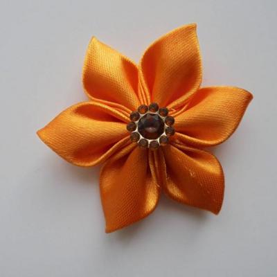 Fleur satin unie orange 5cm