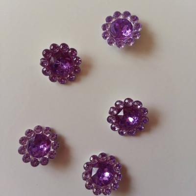 lot de 5  strass ronds  12mm mauve