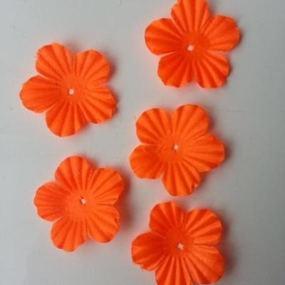 Lot de 5 fleurs en tissu  35mm orange
