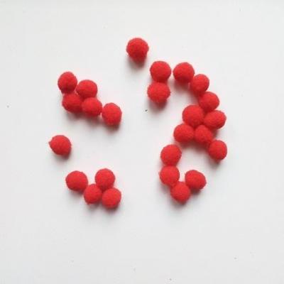 Lot de 25 petits pompons  8mm rouge