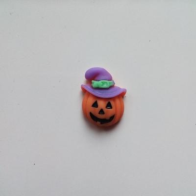 embellissement citrouille fimo Halloween  18*24mm