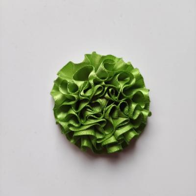 fleur en ruban de satin  vert 50mm