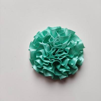 fleur en ruban de satin  vert menthe  50mm