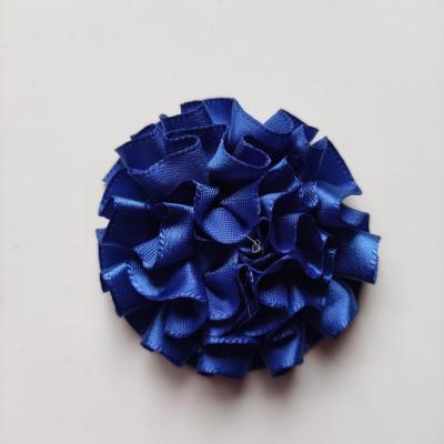 fleur en ruban de satin  bleu roi royal 50mm