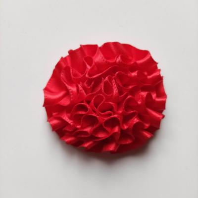 fleur en ruban de satin  rouge 50mm