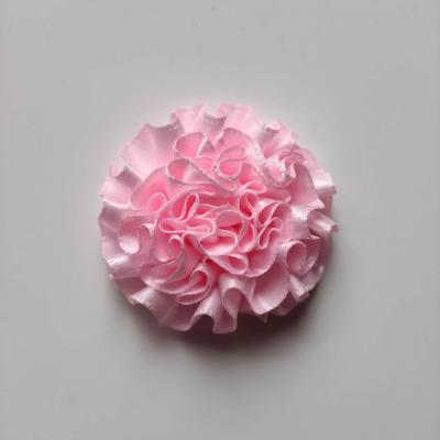 fleur en ruban de satin  rose 50mm