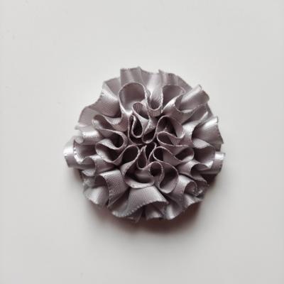 fleur en ruban de satin  gris 50mm