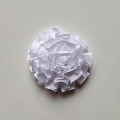 fleur en ruban de satin  blanc 50mm