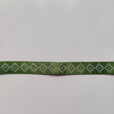 1 mètre de ruban satin vert impression   noel 10mm