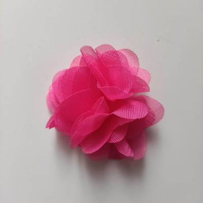 Petite fleur en mousseline 40mm rose bonbon