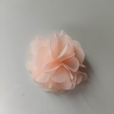 Petite fleur en mousseline 40mm peche