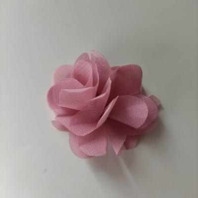 Petite fleur en mousseline 40mm vieux rose