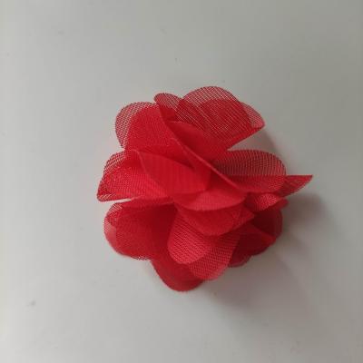 Petite fleur en mousseline 40mm rouge