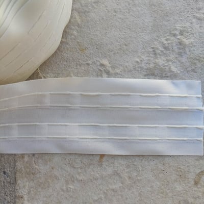 1 mètre ruflette galon fronceur pour rideaux de 7cm de large ivoire
