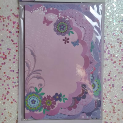 Cutties en papier design fleurs tons mauve