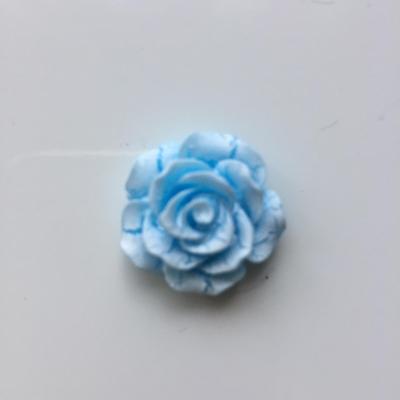 rose en résine 20mm bleu et  blanche