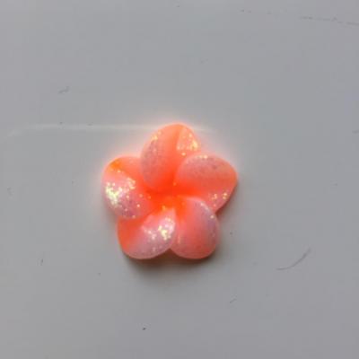 fleur en résine 20mm orange et blanche