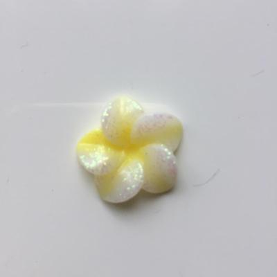fleur en résine 20mm jaune et blanche