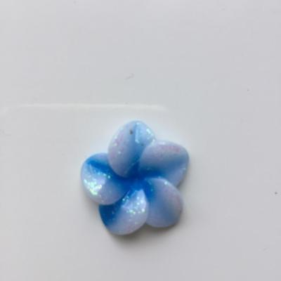 fleur en résine 20mm bleu et blanche