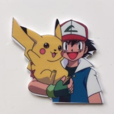 45*50mm  cabochon   en résine  pikachu pokemon dresseur