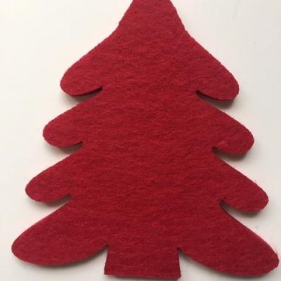 sapin de noel en feutrine rouge 10*11cm