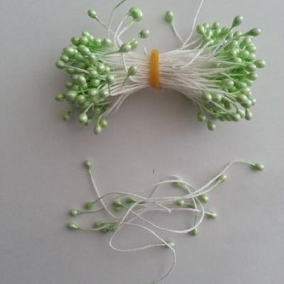 Lot de 10 pistils  tête de 3mm vert pâle N12