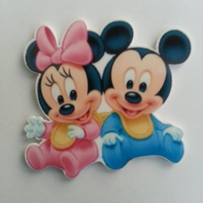 cabochon en résine minnie et mickey baby 40*40mm