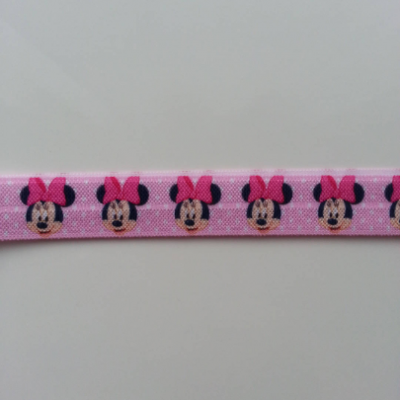 Bandeau élastique à motif minnie rose