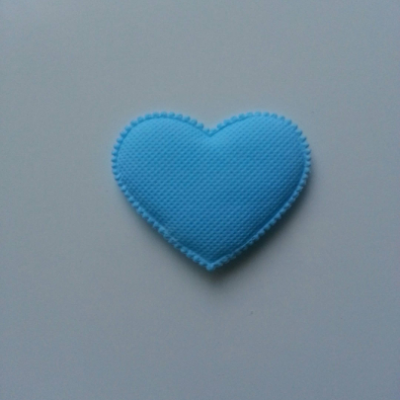 Coeur en feutre matelassé  épaisseur 1mm  63*55mm bleu