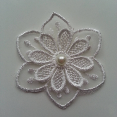 Fleur en dentelle 60mm blanc